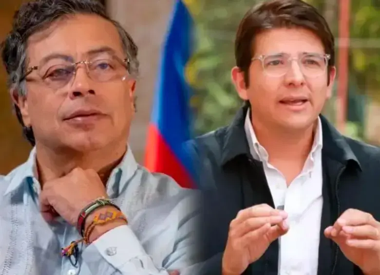 El presidente Gustavo Petro y el senador y precandidato presidencial, Miguel Uribe Turbay. FOTO CORTESÍA Y ARCHIVO