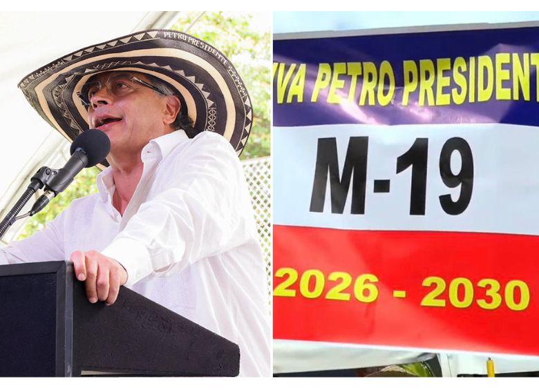 El presidente aseguró que la bandera del extinto grupo guerrillero no es de “un movimiento terrorista”. FOTO: Presidencia