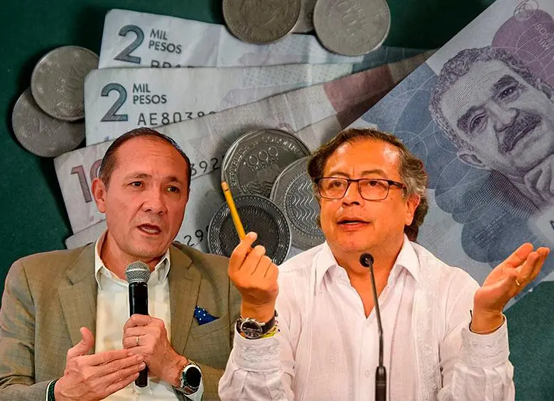 El ministro de Trabajo, Antonio Sanguino, y el presidente, Gustavo Petro, convocaron a la Comisión de Concertación con empresarios y sindicatos para definir el nuevo ajuste del salario mínimo 2026 en Colombia. FOTO EL COLOMBIANO