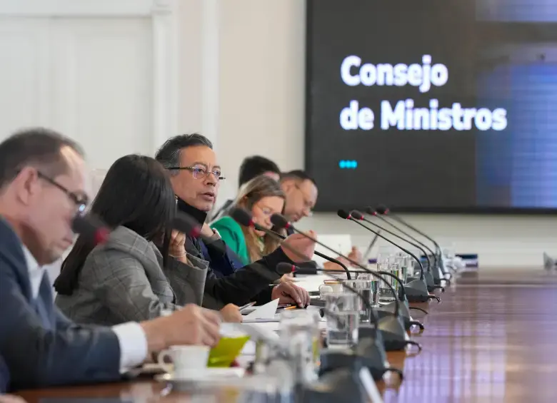 El escenario del Consejo de Ministros sería aprovechado por el presidente Petro, según fuente de la Casa de Nariño, para ampliar la posición del Gobierno que fue objeto de todo tipo de críticas. Foto: Presidencia
