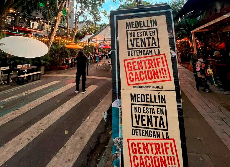 Colectivos y ciudadanos han hecho manifestaciones en contra del fenómeno de la gentrificación en Medellín. FOTO EL COLOMBIANO