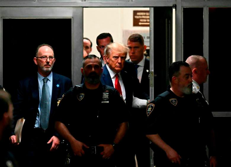 Donald Trump a su llegada a los estrados en Georgia. FOTO: AFP. 