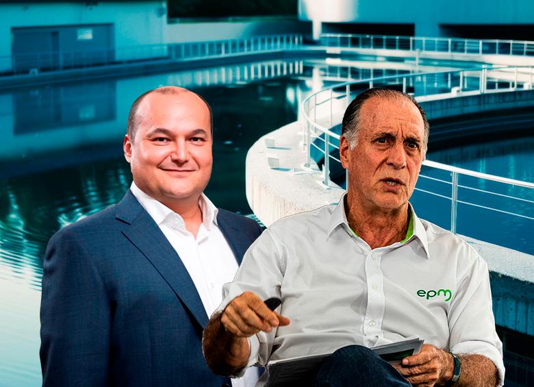 El presidente de Odinsa, Mauricio Ossa (izq.), y el gerente de EPM, John Maya Salazar (der.), resaltaron el avance de la negociación que involucra a Ticsa, en México. FOTOS Julio César Herrera/cortesía Odinsa