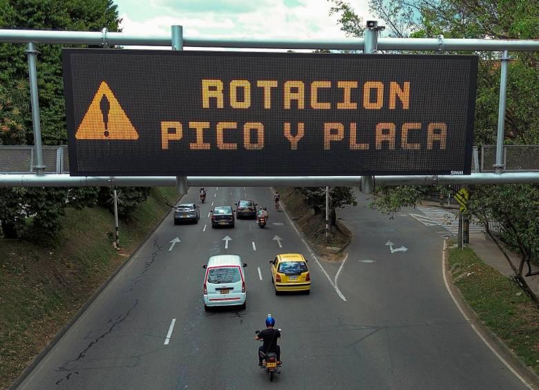 El pico y placa rige en todos los municipios del Valle de Aburrá. FOTO: Camilo Suárez 
