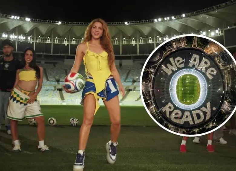 Shakira presentó un adelanto del video oficial de Dai Dai, la canción con la que regresa al universo de los mundiales y en la que aparecen varias leyendas del fútbol internacional. FOTO: Captura de video. 