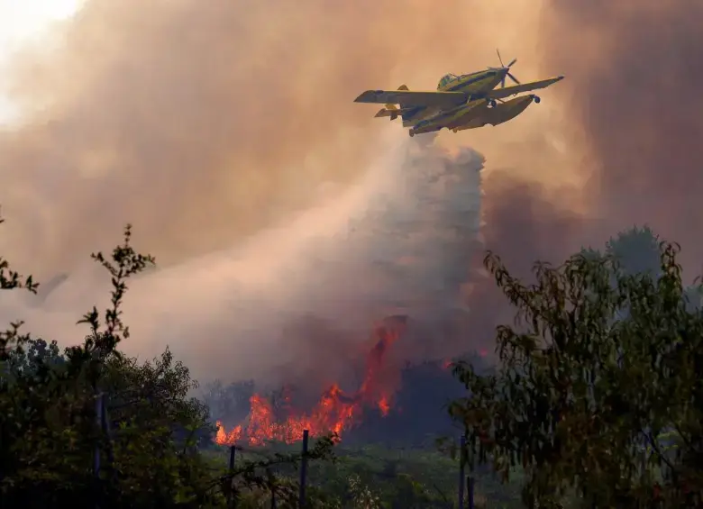 Así avanza el incendio forestal en Europa debio a la ola de calor. FOTO: AFP