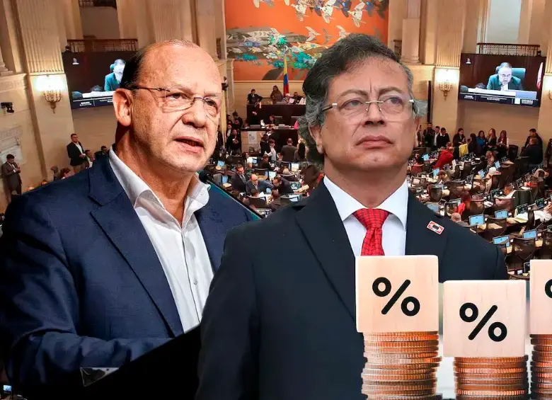 El ministro de Hacienda, Germán Ávila, y el presidente, Gustavo Petro (en la foto), han defendido la emisión de TES por $23 billones de Colombia. FOTO PRESIDENCIA Y COLPRENSA 