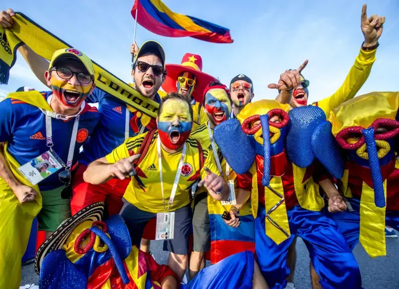 Hinchas de Colombia en un mundial. FOTO: El Colombiano