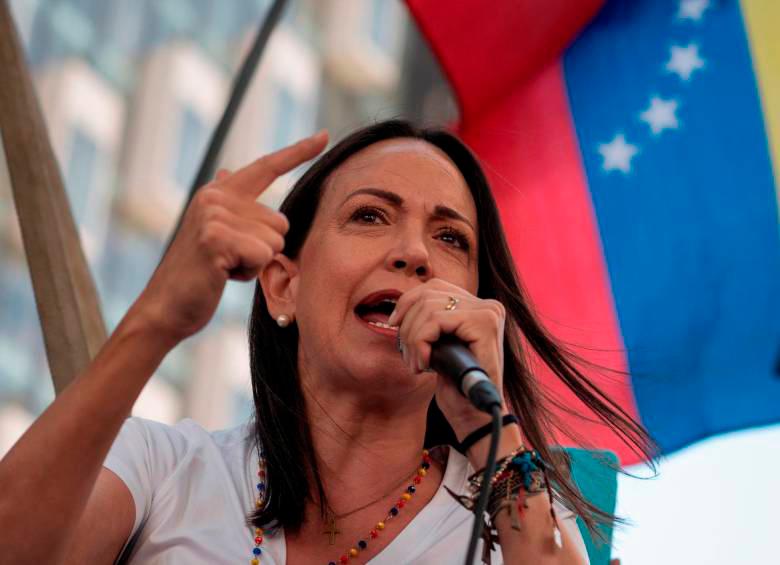 María Corina Machado, política conservadora de 57 años, permanece en la clandestinidad en Venezuela. FOTO AFP