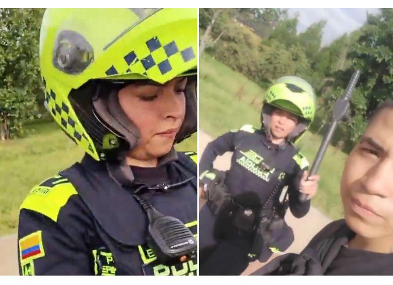 El alcalde y la Policía de Bogotá se pronunciaron tras la viralización de un video donde una patrullera le golpea el rostro a un joven por grabarla. FOTOS: Captura de video