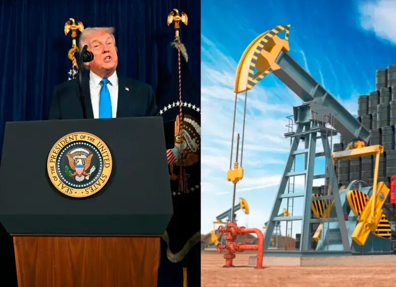 Donald Trump habla del petróleo. FOTO: GETTY -AFP 