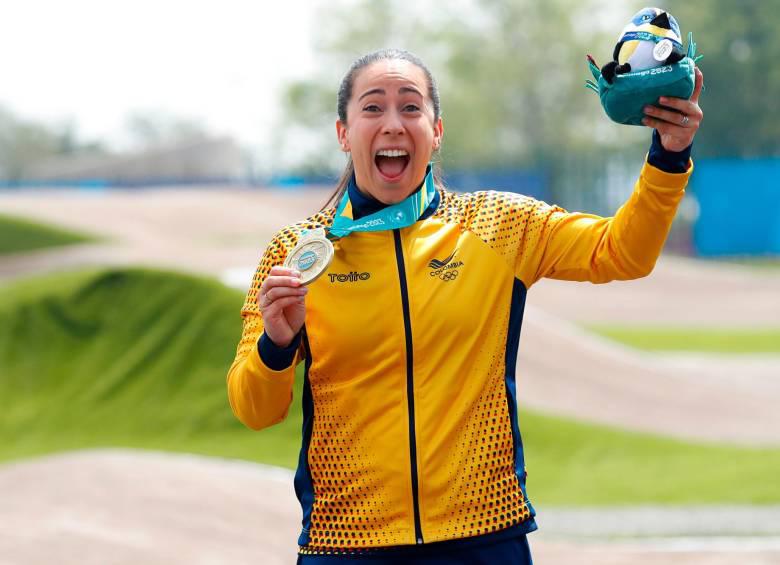 Mariana Pajón participó con Colombia en el ciclismo de pista en Juegos Bolivarianos de Santa Marta. FOTO tomada de X @santiago2023