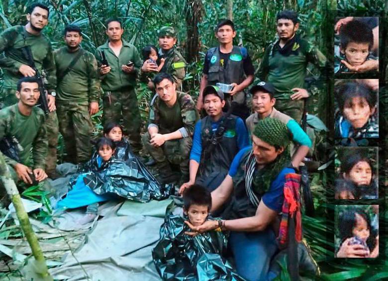 El 9 de junio aparecieron los cuatro niños indígenas que estuvieron deambulando por la selva del Guaviare durante 40 días. Lograron sobrevivir por sus conocimientos y su relación con la naturaleza. FOTO: TOMADA DE TWITTER @petrogustavo