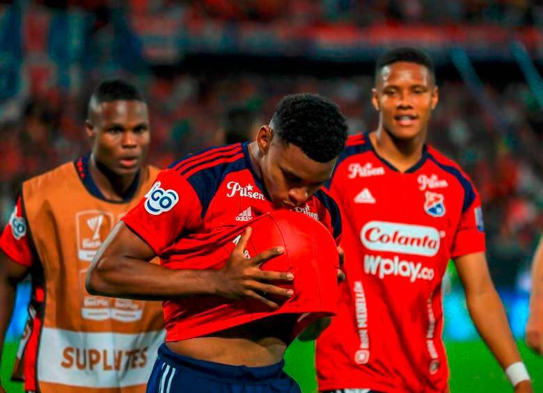 Brayan León Muñiz marcó el segundo gol del DIM en su victoria 2-1 contra Nacional el domingo pasado. FOTO: SNEYDER GUTÍERREZ 