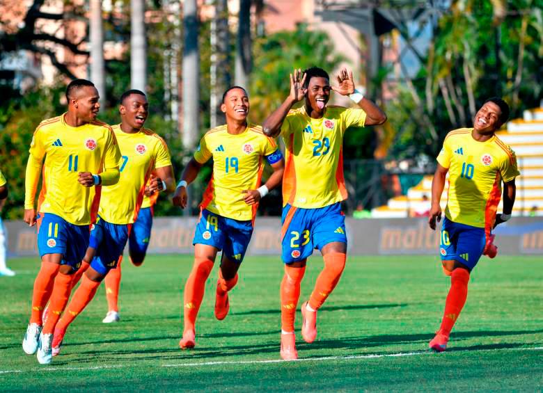 Neiser Villareal es el goleador de la Selección Colombia sub-20 en el sudamericano de la categoría que se juega en Venezuela con 6 dianas. FOTO: Tomada de X @FCFSeleccionCol