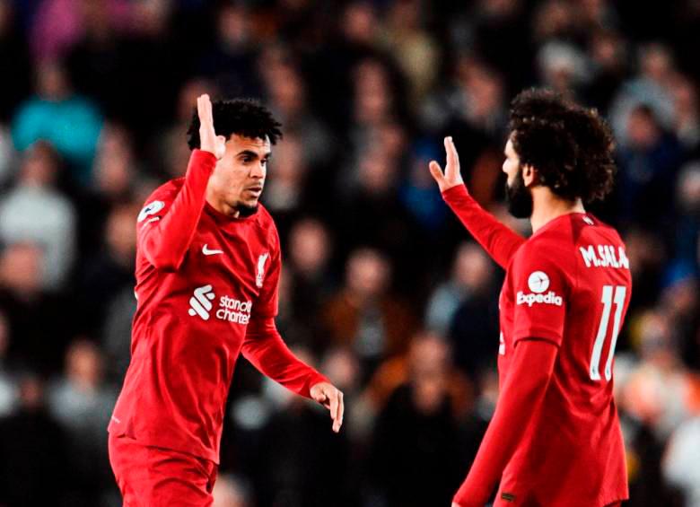 Luis Díaz volvió a jugar en la Liga de Inglaterra el lunes, después de seis meses sin hacerlo. FOTO: TOMADA DEL TWITTER DE LIVERPOOL 