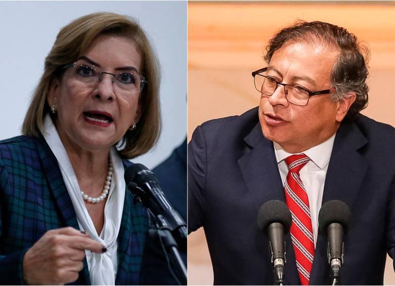 La procuradora, Margarita Cabello, y el presidente, Gustavo Petro. FOTO: Colprensa