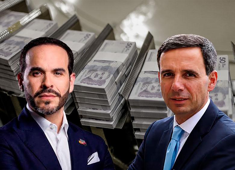 El ministro de Hacienda, Miguel Gómez (derecha), advirtió que el nuevo gobierno, de Abelardo de la Espriella, enfrenta la peor crisis fiscal de Colombia. FOTO Colprensa