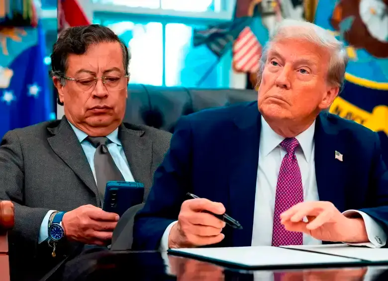 Gustavo Petro, presidente de Colombia, y Donald Trump, presidentes de Estados Unidos. FOTO Presidencia y AFP. 