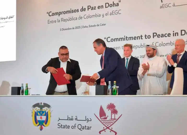 En Doha, Catar, se realizaron dos ciclos de conversaciones con el Clan del Golfo. FOTO: CORTESÍA PRESIDENCIA.
