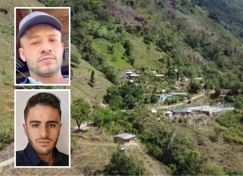 Jhon Edison Chalá Torrejano (arriba) alias Víctor Chalá, es el señalado de cometer el presunto asesinato del periodista Mateo Pérez Rueda (abajo) en la vereda Palmichal, una de las más peligrosas de Briceño, Antioquia. Foto: cortesía