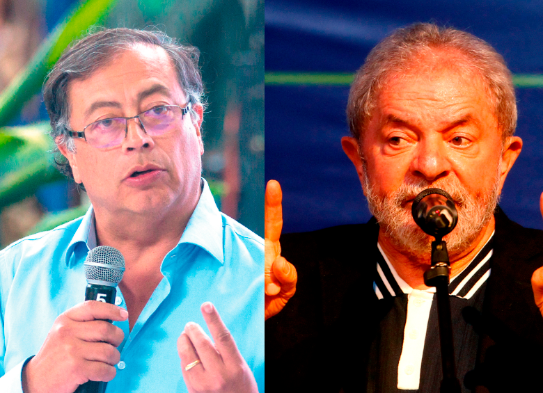 Presidente Gustavo Petro y el recién electo presidente de Brasil, Luiz Inácio Lula da Silva. FOTO: COLPRENSA