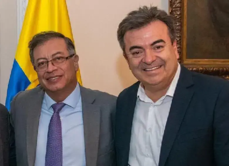 Olmedo López y el presidente Gustavo Petro. Foto de redes sociales X @petrogustavo