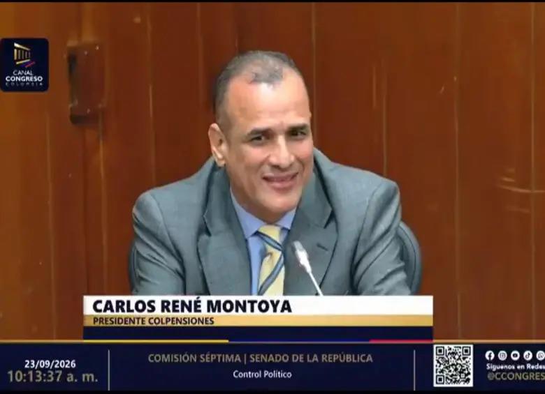 Piden renuncia al presidente de Colpensiones, Carlos René Montoya Muñoz. FOTO: Captura de video 