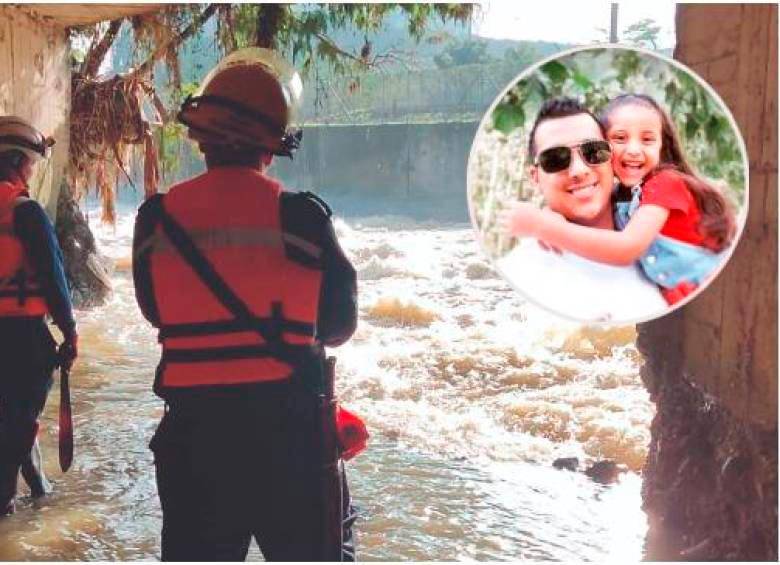La niña y su padre fueron arrastrados por la quebrada hasta el río Medellín. FOTO: CORTESÍA