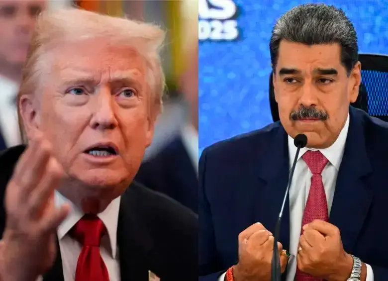Desde hace varias semanas el gobierno de Donald Trump (izq.) tiene tendido un cerco militar contra el régimen de Nicolás Maduro en Venezuela. FOTO AFP
