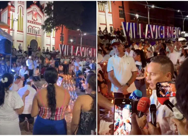 La velatón en Villavicencio que se realizó este miércoles 26 de noviembre por la libertad de Miguel Ayala y su acompañante Nicolás Pantoja. FOTO: REDES SOCIALES