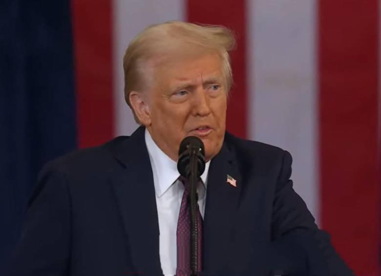 Donald Trump durante su discurso de posesión como presidente. FOTO: Captura de video