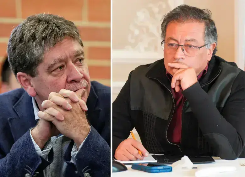 Bruce Mac &gt;Master, presidente de la Andi; y Gustavo Petro, presidente de Colombia. FOTO: Cortesía Andi y Presidencia.