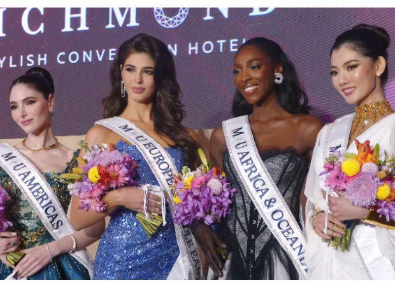 Las candidatas coronadas reinas continentales de Miss Universo 2025. FOTO: MISS UNIVERSE