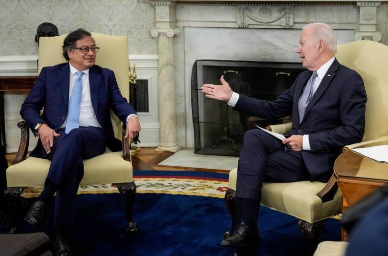Los mandatarios se reunieron el jueves 20 de abril en el despacho oval de la Casa Blanca, en Washington. FOTO: @GETTY