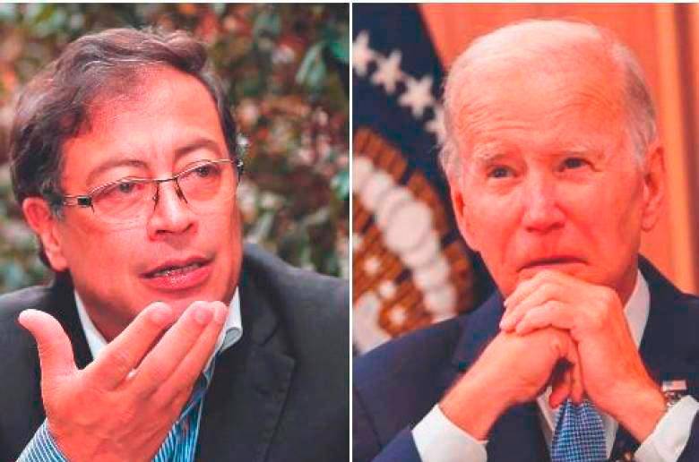 Gustavo Petro (izq.) y Joe Biden se reunirán estas semana en Estados Unidos. FOTO Cortesía y Getty 