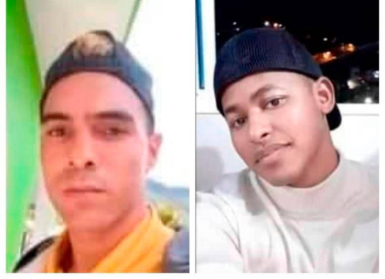 Víctor Enrique Peña Álvarez (izq.) y Jesús Arturo González Contreras (der.) son las personas que estarían desaparecidas dentro de un socavón en Buriticá. Foto: Cortesía. 