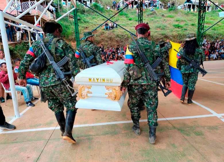 En un lugar no precisado del Cauca fue sepultado alias Mayimbú. FOTO tomada de redes sociales