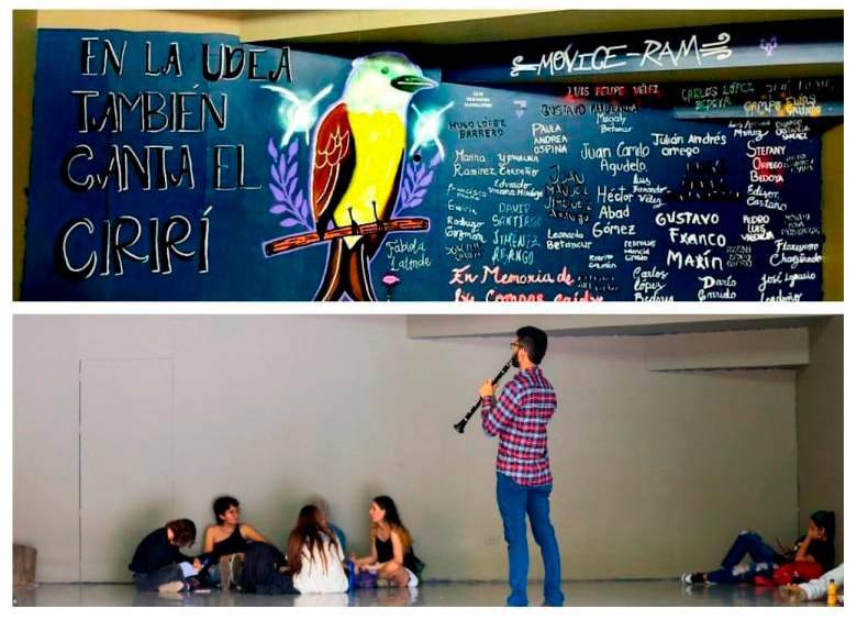 El mural no alcanzó a durar ni un mes antes de ser borrado. FOTO: CORTESÍA Y ESNEYDER GUTIÉRREZ