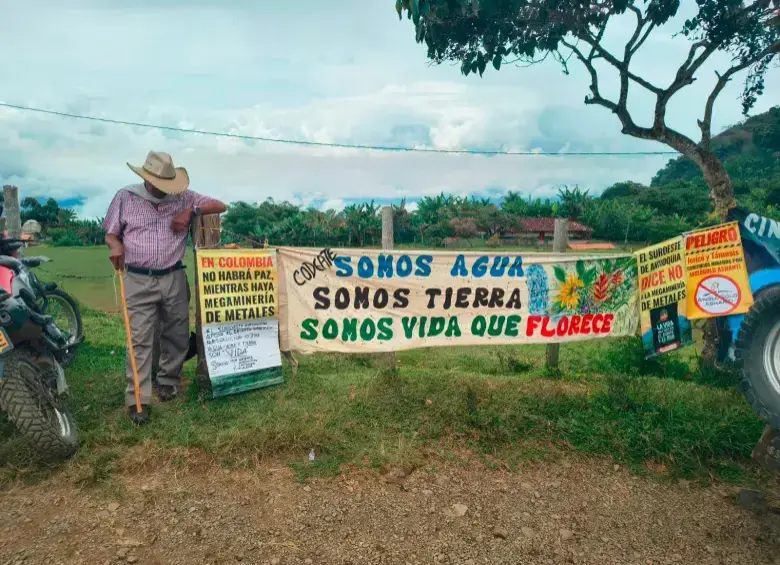 Habitantes de Jericó, Támesis y Fredonia rechazan que siga la exploración de parte de la multinacional AngloGold Ashanti para el proyecto de la mina de cobre Quebradona. FOTO: Cortesía