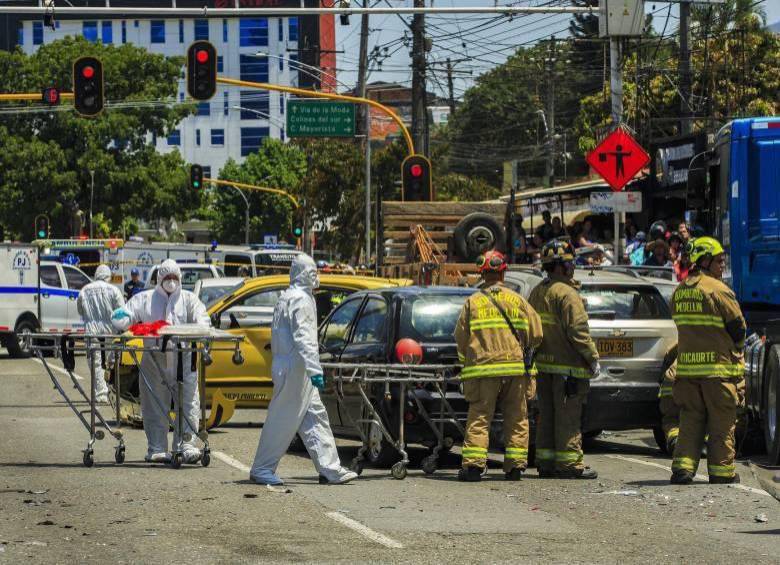 Foto de un accidente de tránsito con víctimas mortales en Medellín en 2024: FOTO: Camilo Andrés Suaréz