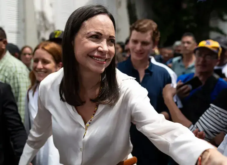 María Corina Machado dice estar de acuerdo con la presión de Estados Unidos a Nicolás Maduro para que abandone el poder en Venezuela. FOTO: Colprensa 