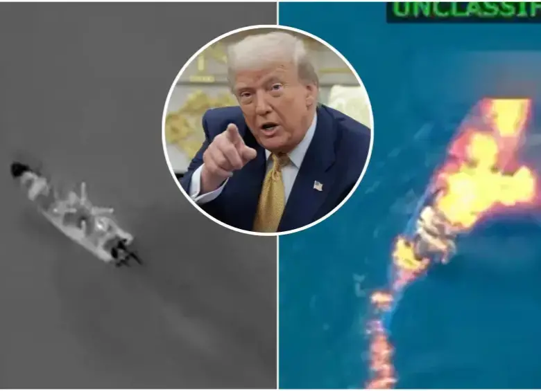 Trump confirmó nuevo ataque letal contra un barco que llevaba droga por aguas del Caribe: hay tres muertos. Foto: captura de video - Getty