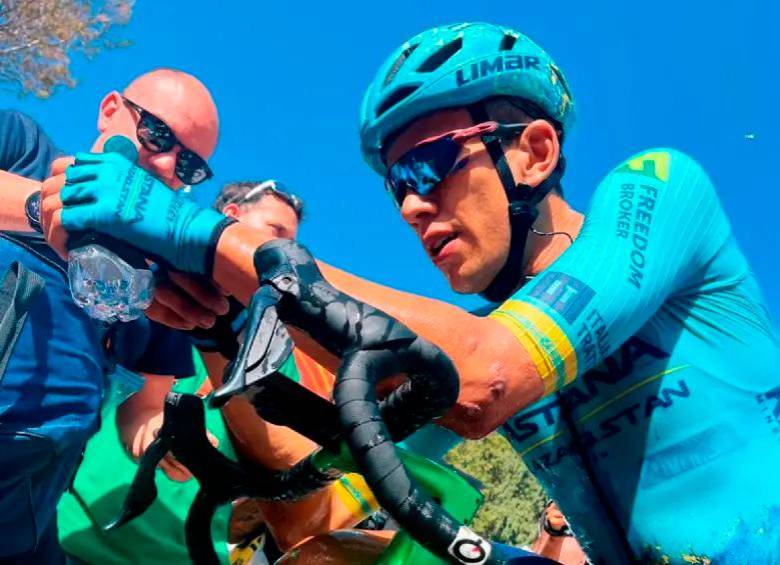 Harold Tejada marchaba séptimo en la general del Criterium del Dauphiné. FOTO: X - @XDSAstanaTeam