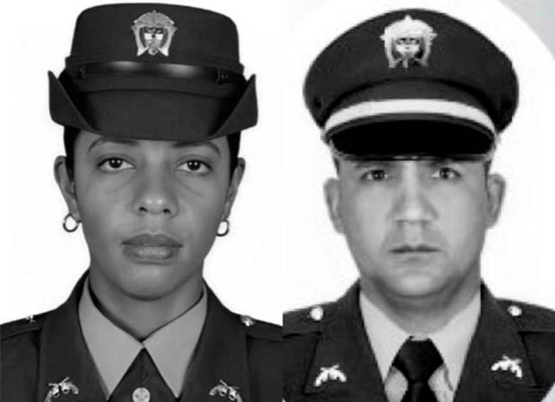 La patrullera Luisa Fernanda Zuleta (izq.) y el subintendente Sergio Yepes Páez (der.) fueron asesinados en un ataque del Clan del Golfo el pasado 23 de julio. FOTO: Cortesía