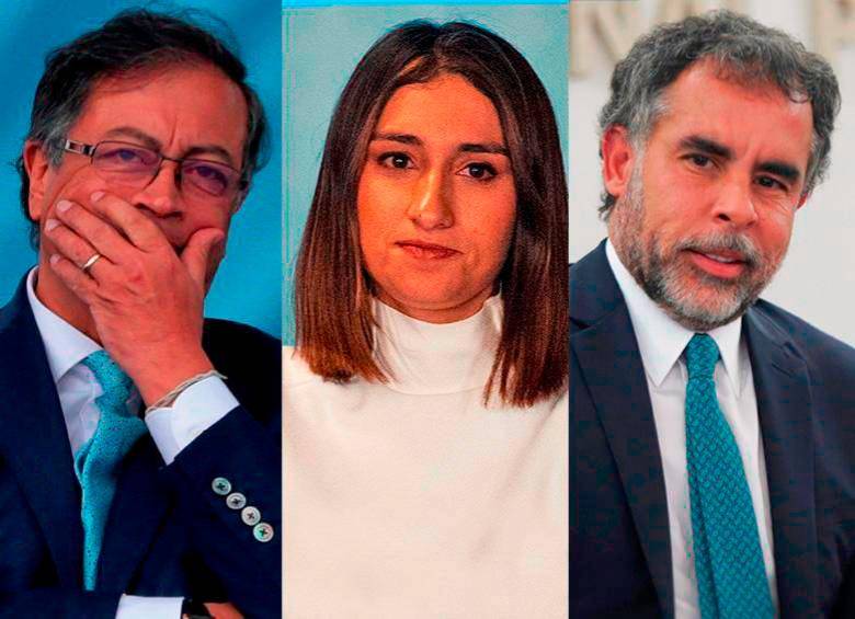 El presidente Gustavo Petro, su exjefa de gabinete, Laura Sarabia, y el exembajador Armando Benedetti. FOTO: COLPRENSA