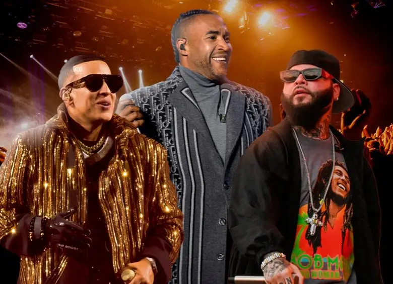 Daddy Yankee, Don Omar (en el centro) y Farruko, varias voces que se han ido del reguetón. FOTOS: Getty