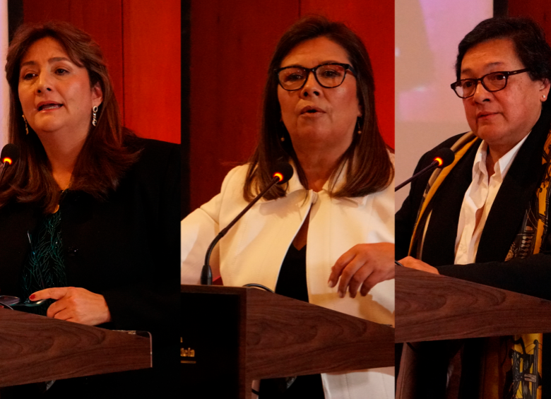 Ángela María Buitrago, Luz Adriana Camargo y Amelia Pérez, las candidatas a fiscal general. FOTOS: Colprensa