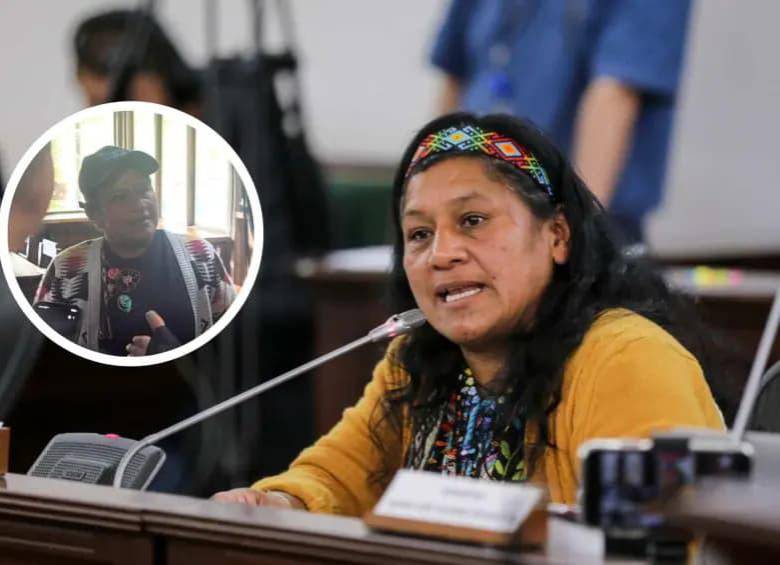 La senadora Aída Quilcué reapareció en Popayán tras ser rescatada luego de una retención en la vía entre Inzá y Totoró, en el Cauca. FOTO: Colprensa - Archivo. 