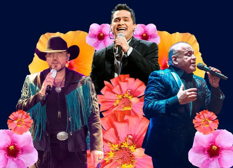 Jessi Uribe, Jorge Celedón y Fernando González, algunos de los artistas que cantarán en el concierto inaugural de la Feria de las Flores. FOTOS Colprensa y cortesía.